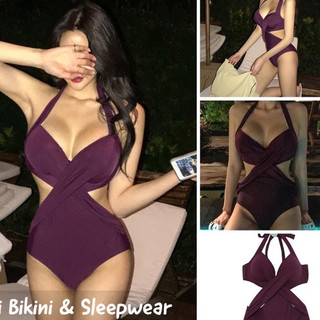 Có sẵn - Bikini bán chạy tại Hàn quốc màu tím sẫm, đen tôn dáng sexy, màu tôn da một mảnh đồ bơi