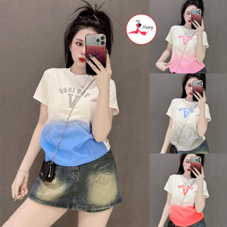 Áo Thun Loang Nữ BORIP [Mã B70], Form Ôm Tôn Dáng Dưới 55kg, Thun Cotton Co Dản Mềm Hình [Loang Vas]