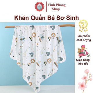 Khăn quấn bé sơ sinh loại mỏng 85cm x 85cm, khăn tắm cho bé sơ sinh, khăn quấn bé sơ sinh mùa hè