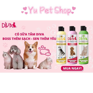 Sữa tắm diva cho chó mèo chuyên dụng cho spa, giúp dưỡng lông, khử mùi, mềm mượt thơm lâu cho thú cưng