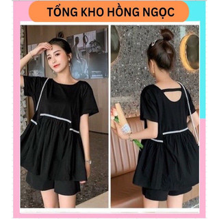 Bộ bầu cộc tay viền trắng V37 Đồ bầu , bộ bầu sau sinh cho mẹ hàng loại 1 cao cấp