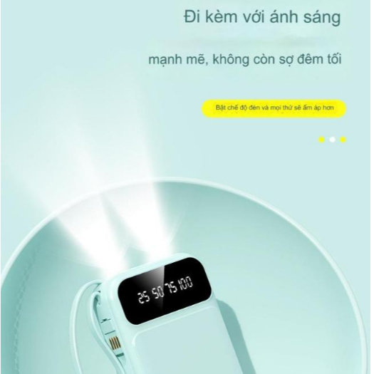 Pin sạc dư phòng cao cấp 20000mah 10000mah sạc nhanh pin mini dung lượng lớn có sẵn nhiều dây sạc với màn hình led