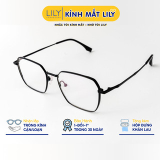 Gọng kính mắt nam nữ LILYEYEWEAR chất liệu kim loại cao cấp chắc chắn màu sắc và kiểu dáng thời trang 85008