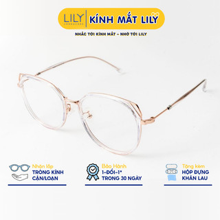 Gọng kính mắt nam nữ LILYEYEWEAR chất liệu nhựa cao cấp cứng cáp màu sắc và kiểu dáng thời trang 90069
