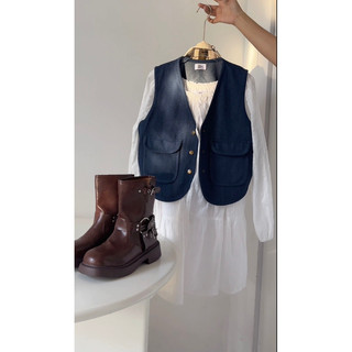 Áo gile jeans màu đậm 18made ୨୧ 𝐁𝐲 𝐄𝐢𝐠𝐡𝐭𝐞𝐞𝐧 𝐀𝐠𝐚𝐢𝐧