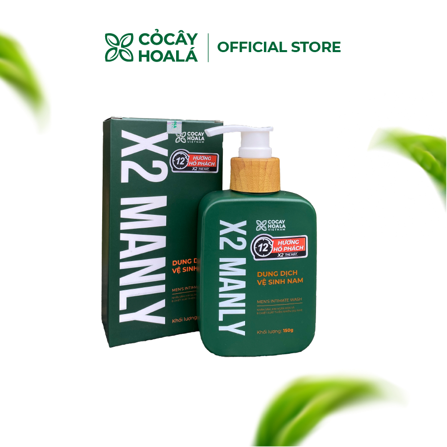 Dung Dịch Vệ Sinh Nam Cỏ Cây Hoa Lá X2 Manly 150gr Làm Sạch Vùng Kín Nhẹ Nhàng