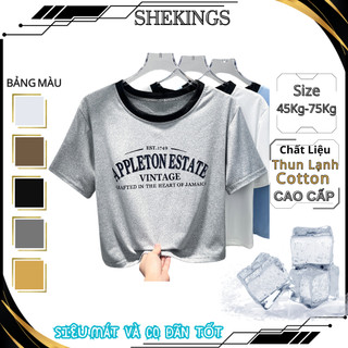 Áo Thun Nữ SHEKINGS Phong Cách Oversize - Áo Phông Rộng Chữ In Nổi Cá Tính Ms48