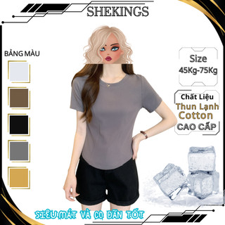 Áo Thun Nữ Trơn,Áo Nữ Thiết Kế Đuôi Tôm SHEKINGS - Thiết Kế Đơn Giản, Chất Liệu Mềm Mại Ms47