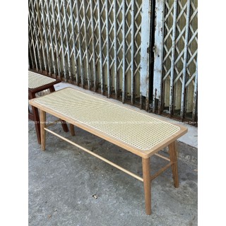 Ghế Băng Decor phối mây mắt cáo