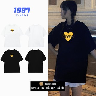 Áo phông DREW vải dày mềm mịn áo phông unisex trái tim DREW đơn giản áo Drew bigsize DREW026