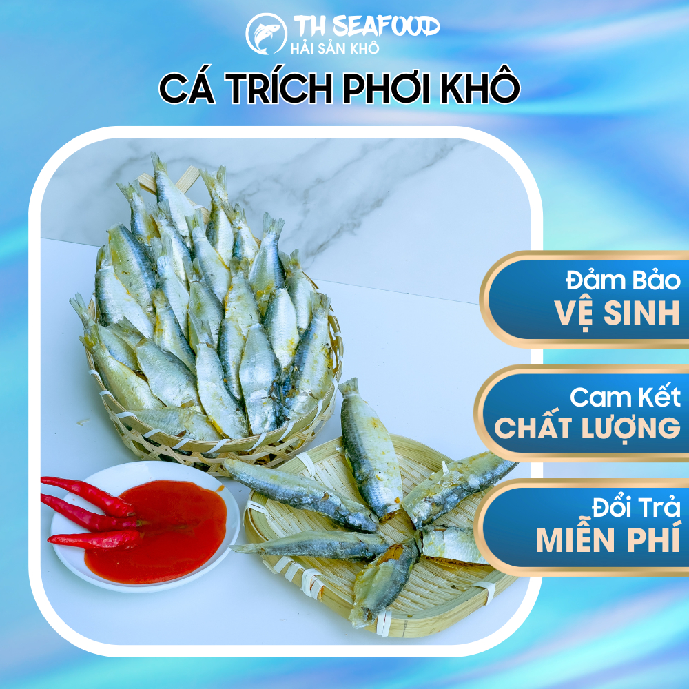 Cá trích phơi khô, khô cá trích nguyên con, mình dày thịt ngon đặc sản TH Seafood