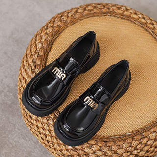 Giày loafer Min min bốt đốc nữ oxford thiết kế đơn giản có khuy dễ phối đồ basic 2023