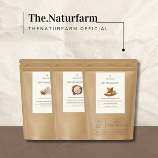 Combo 3 loại bột dưỡng trắng tẩy tế bào chết Naturfarm gồm [ Bột đậu đỏ 100gr + yến mạch 100gr + cám gạo sữa 100gr ]