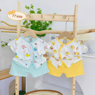 Bộ thun lạnh cho bé sơ sinh 3-8kg phù hợp bé trai bé gái , chất mềm mại thấm hút mồ hôi