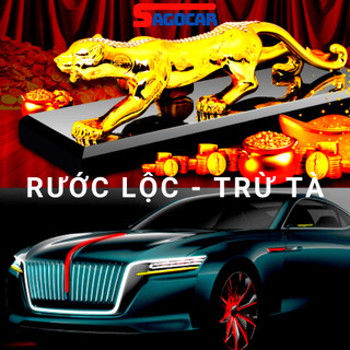 Phụ kiện ô tô tượng báo vàng kiêm nước hoa trang trí taplo ô tô
