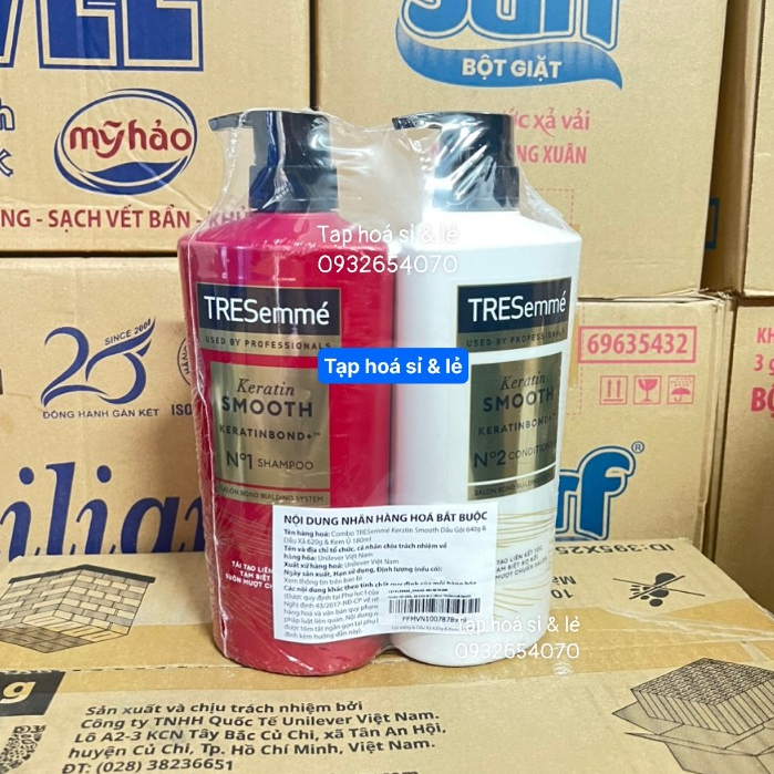 Combo Tresemme Keratin Smooth 640g (gội 640g + xả 620g)