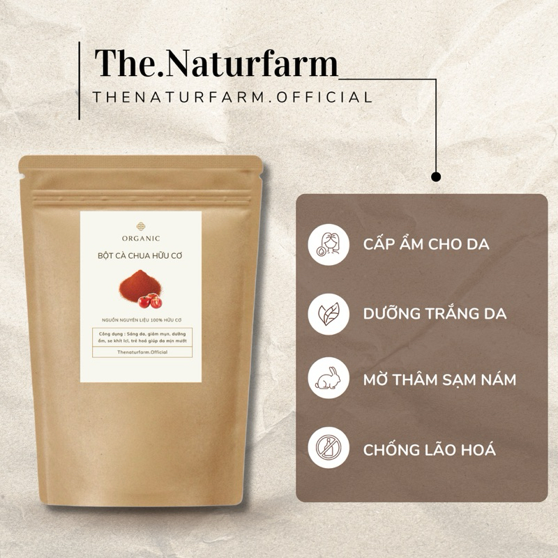 Bột Cà Chua Nguyên Chất Naturfarm [ 100Gr ] Dưỡng Ẩm, Sáng Da, Chống Lão Hoá