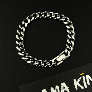 (TẶNG KÈM NHẪN)Vòng tay lắc tay unisex cuban bracelet 8mm chất liệu thép không gỉ MAMA KING