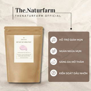 Bột mặt nạ đất sét hồng nguyên chất Naturfarm [ 100GR ] kiềm dầu, giảm mụn, thu nhỏ lcl