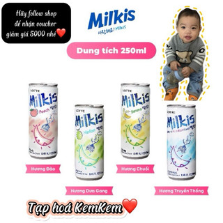 Nước soda sữa Milkis Lotte Hàn Quốc lon 250ml