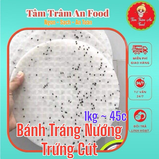 Bánh tráng nướng trắng có mè 1kg size 22cm ~45c