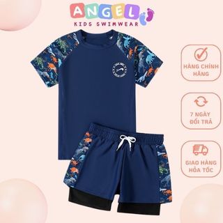  Đồ bơi bé trai quần rời size đại 2 lớp kín đáo cho bé trai thoải mái vận động bơi lội size đến 55kg 