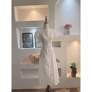 SP021881 ĐẦM XÔ TRẮNG MIDI DÂY KÉO