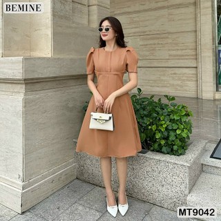 Đầm thiết kế cổ tròn tay phồng tùng chữ A BEMINE MT9042