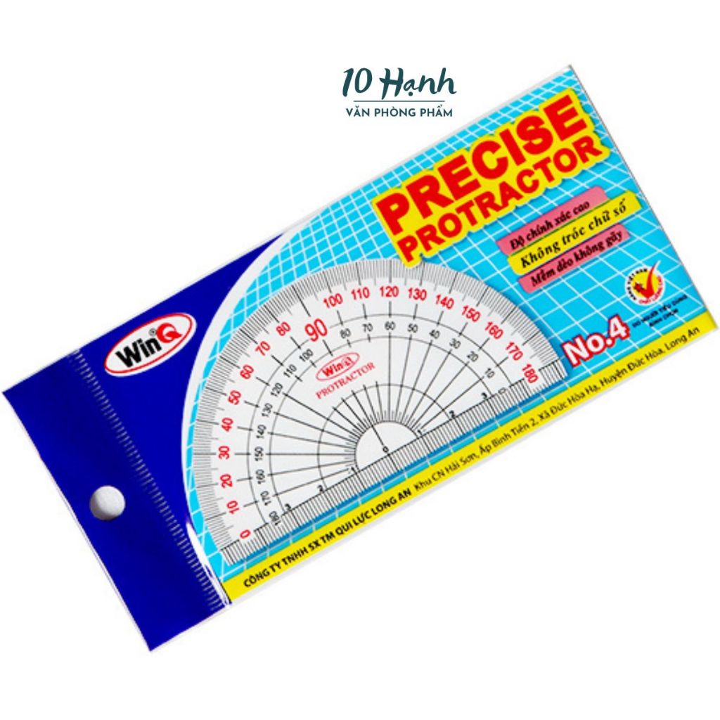 COMBO 2 Cây Thước Đo Độ Đo Góc LOẠI NHỎ - LỚN Nhựa Dẻo Win Q / WinQ Qui Lực No.03 / No03 / No3 / No.