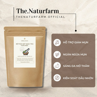 Bột rửa mặt ngọc trai thảo mộc Naturfarm sạch mụn,sáng da, ttbc [ Túi 100GR ]