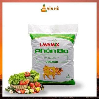 Phân bò hưu cơ đã qua xử lý túi 3dm LAVAMIX giàu dinh dưởng cung cấp cho cây trồng rau màu