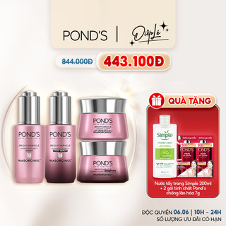  Trọn bộ 2 Serum và 2 Kem sáng da ngày & đêm Pond's Bright Miracle mờ thâm với 50X Niasorcinol 30G+30G+45G+45G