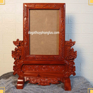 Khung hình thờ mai gấm gỗ gõ ảnh 21x31,25x35
