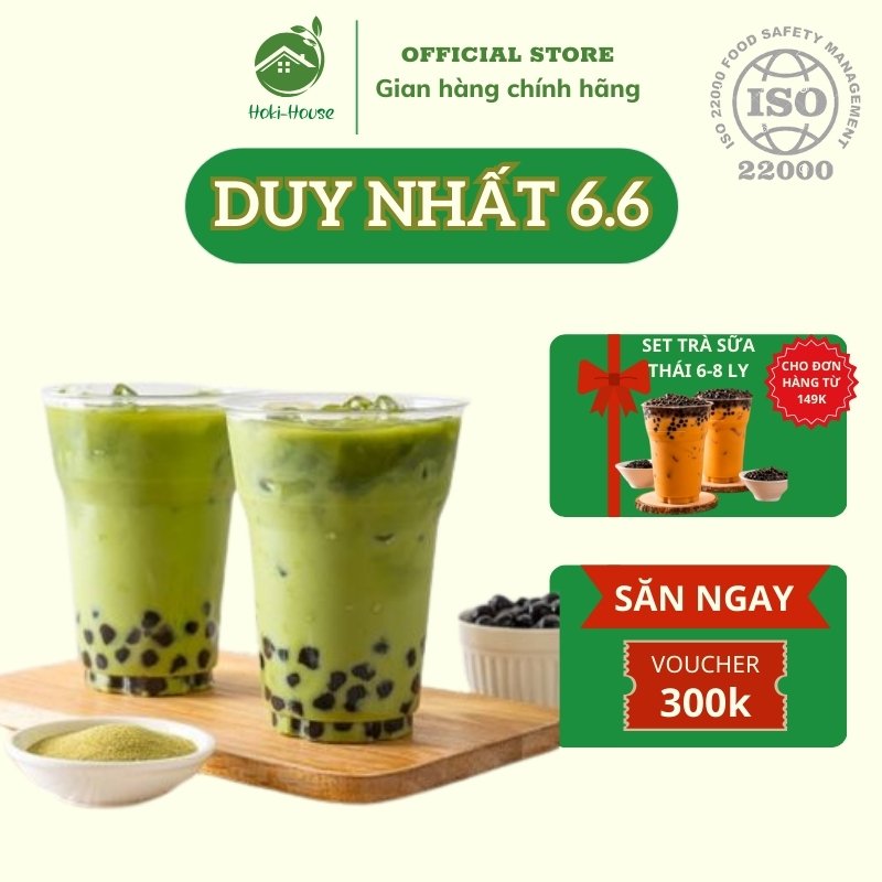 Set trà sữa tự pha matcha 25 30 ly nguyên liệu trà sữa Hoki House