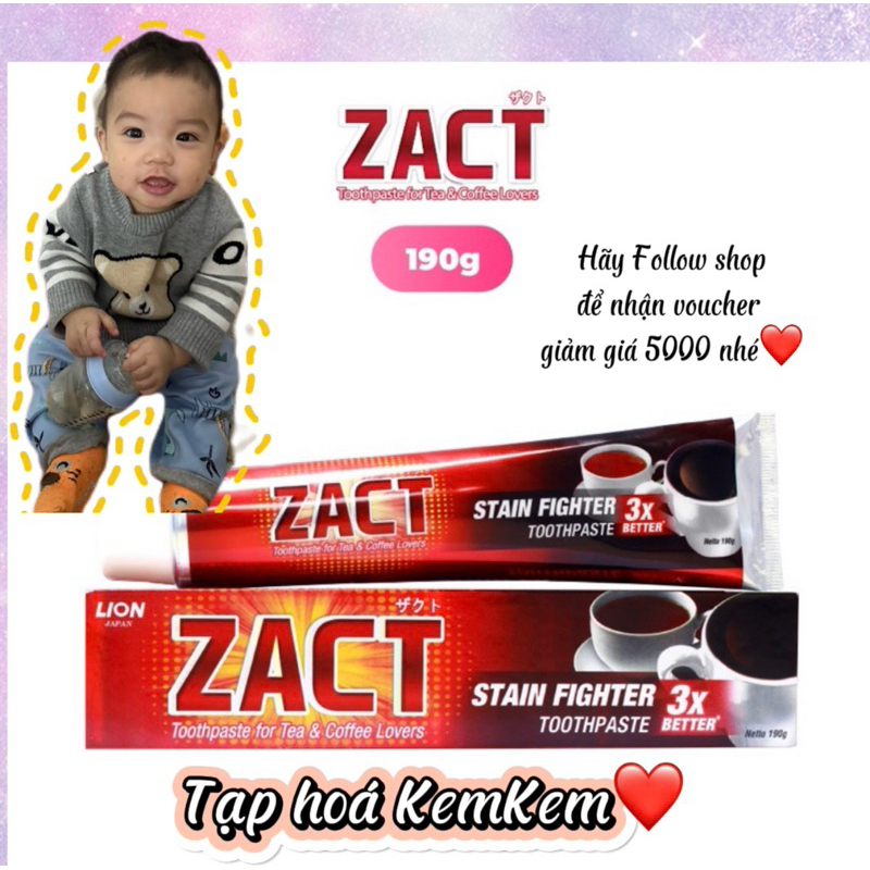 Kem đánh răng ZACT 190g - Siêu phẩm trắng răng