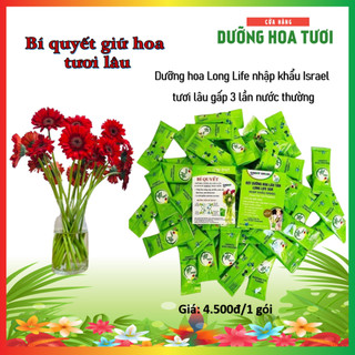 Gói dưỡng hoa tươi lâu Longlife, thuốc dưỡng hoa tươi lâu nhập khẩu Israel, 1 gói pha 0.5L nước dưỡng giúp tươi hoa