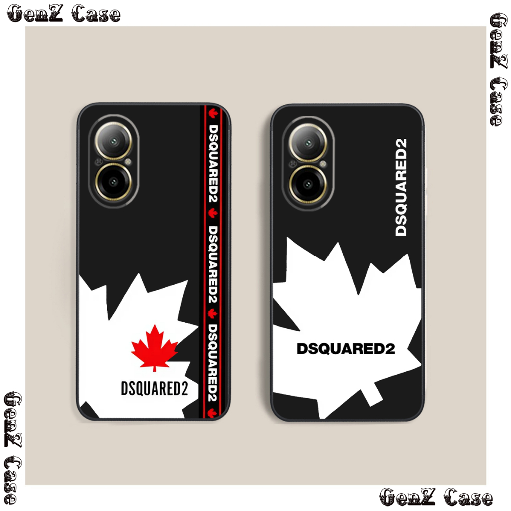 Ốp lưng REALME C67 cạnh vuông in hình lá phong icon Dsquare2 hot trends