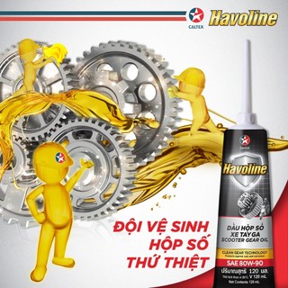 [ CHÍNH HÃNG ] Dầu nhớt hộp số ( láp ) xe ga cao cấp Caltex Havoline Scooter Gear Oil [ 120ml ]