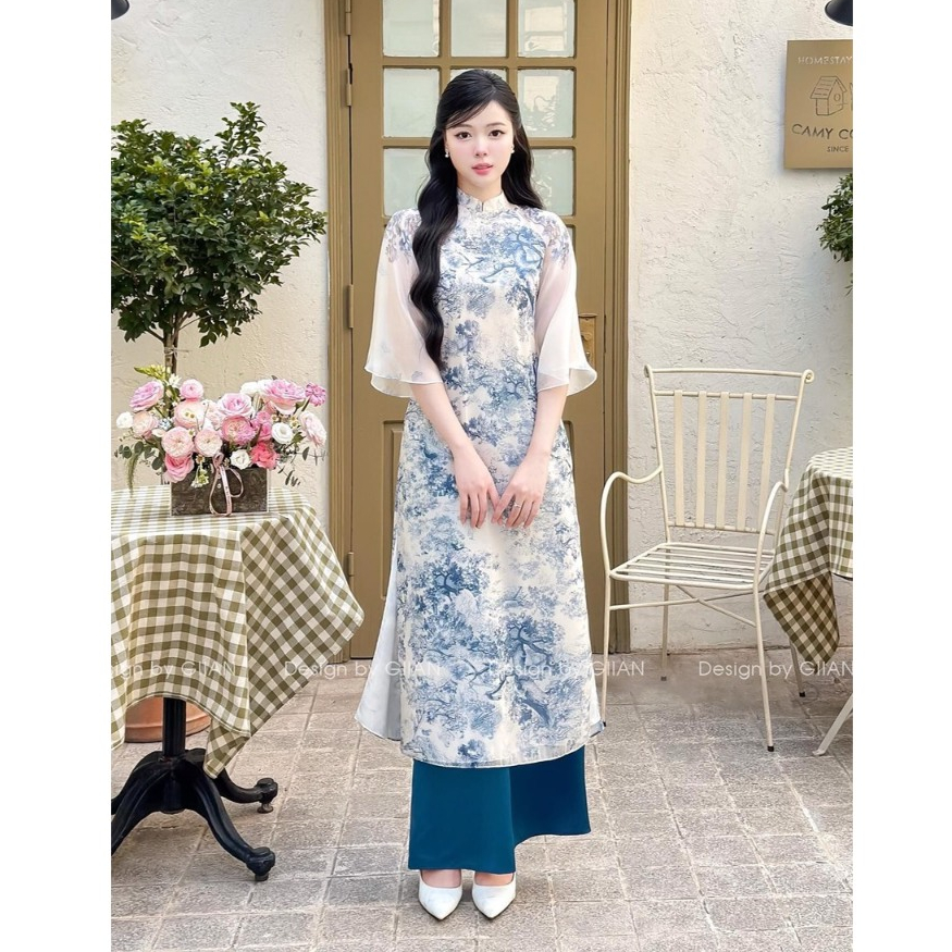 Áo dài Cách Tân Thanh Tâm,áo dài thiết kế 4 tà sang trọng lịch thiệp 2024 - Aó Dài DiDi