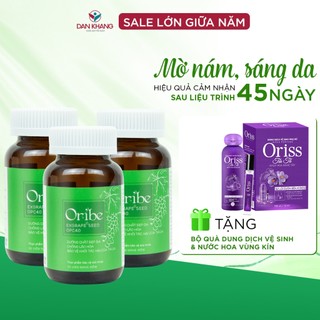 Combo 3 hộp Viên uống Oribe mờ nám sáng da chống nắng liệu trình 45 ngày - 3 hộp x 30 viên