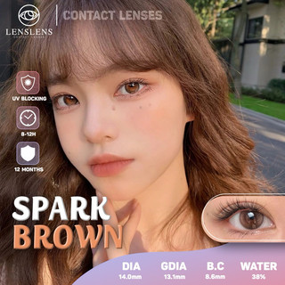 Lens Mắt Kính Áp Tròng Nâu Chocolate Pha Nhũ Mịn Spark Brown