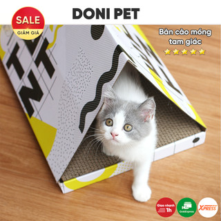 Hộp box nhà bìa kèm cào móng cho mèo hình hộp sữa size lớn - Tặng kèm catnip