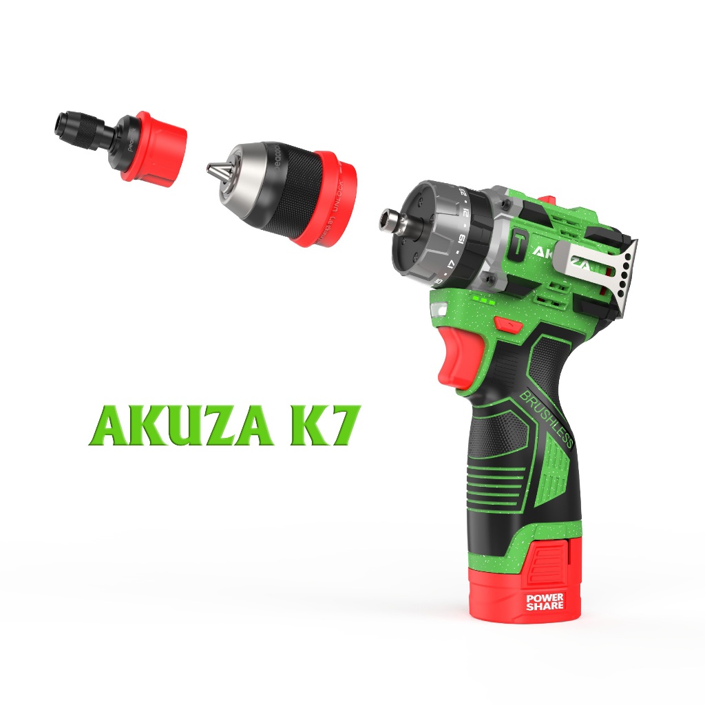 Máy Khoan Pin 16,8V AKUZA K7 Không Chổi Than 3 Chức Năng