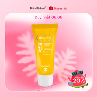 Kem Chống Nắng Mỏng Nhẹ Kiềm Dầu Phù Hợp Da Dầu Mụn Teenilicious SPF 50 Gel PA+++ - 15g 