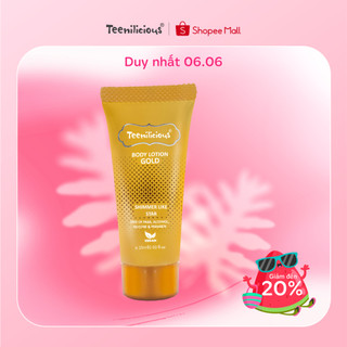 Sữa Dưỡng Thể Teenilicious Body Lotion Gold Ánh Nhũ Lấp Lánh, Dưỡng Ẩm Mềm Mịn - Tuýp 15ml 