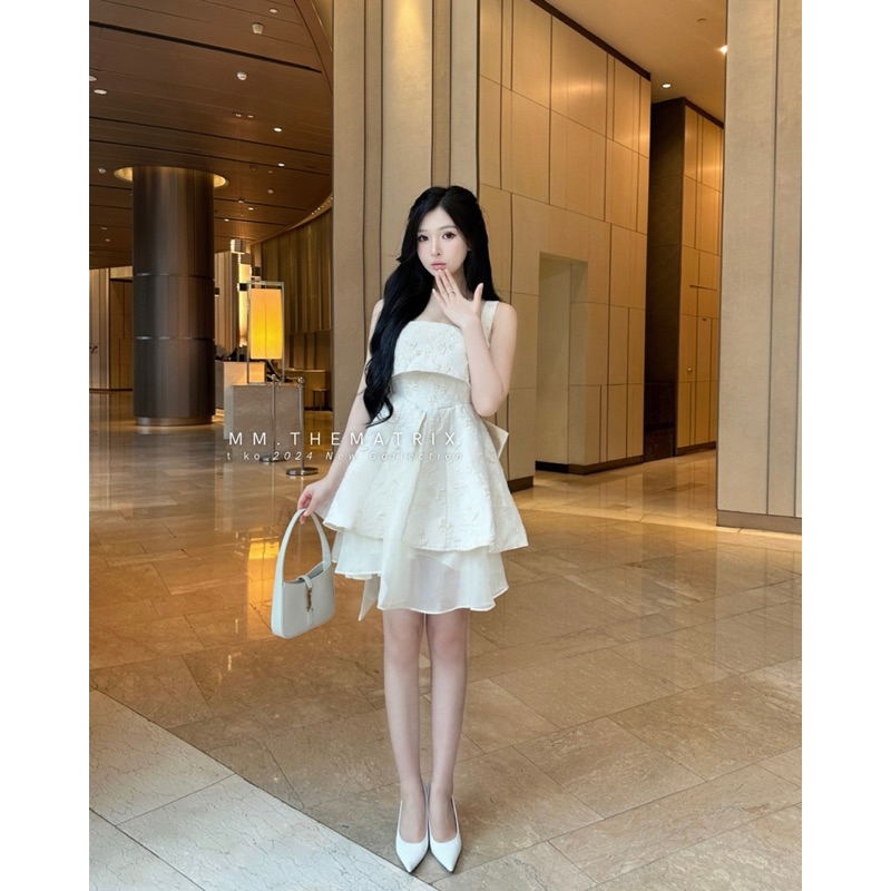 NARCIS DRESS - Váy gấm hoa đính nơ bản to by Thematrix (ảnh thật tự chụp) | BigBuy360 - bigbuy360.vn