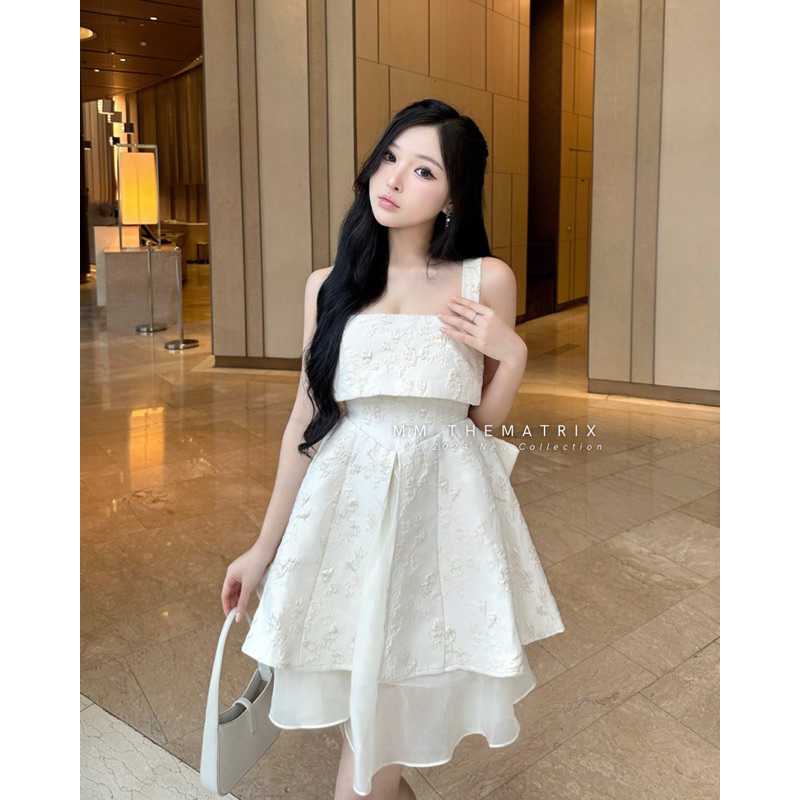 NARCIS DRESS - Váy gấm hoa đính nơ bản to by Thematrix (ảnh thật tự chụp) | BigBuy360 - bigbuy360.vn