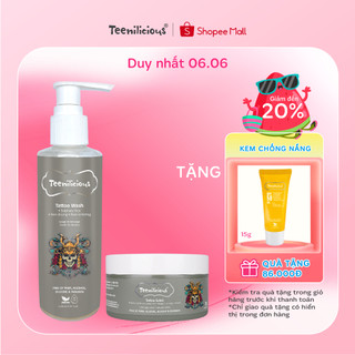 Combo Chăm Sóc & Làm Mềm Dịu Da Xăm Teenilicious Tattoo Wash 200ml & Teenilicious Tattoo Salvé 50g