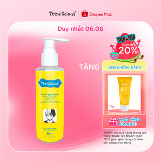 Sữa Tắm Gội Toàn Thân Teenilicious Hair & Body Wash With Buriti Oil & Tea Tree Oil Sáng Mịn Da 200ml