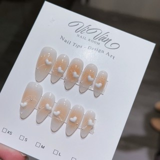 Nail box trái tim ombre cam thạch